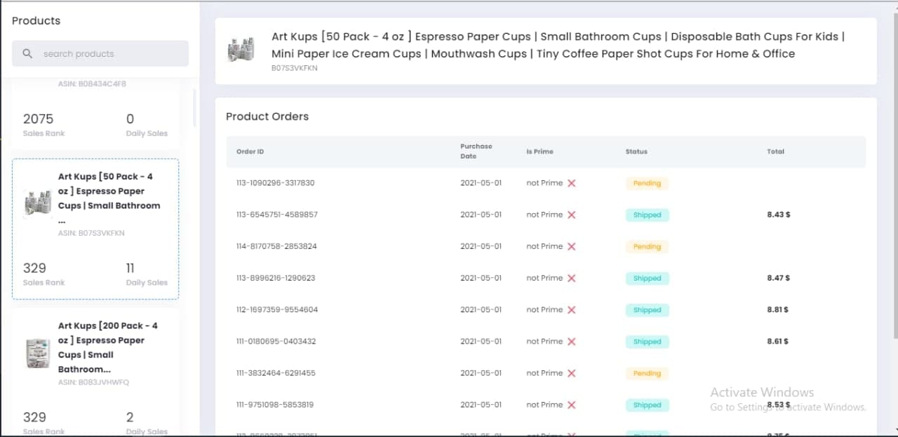 Amazon reseller analytics